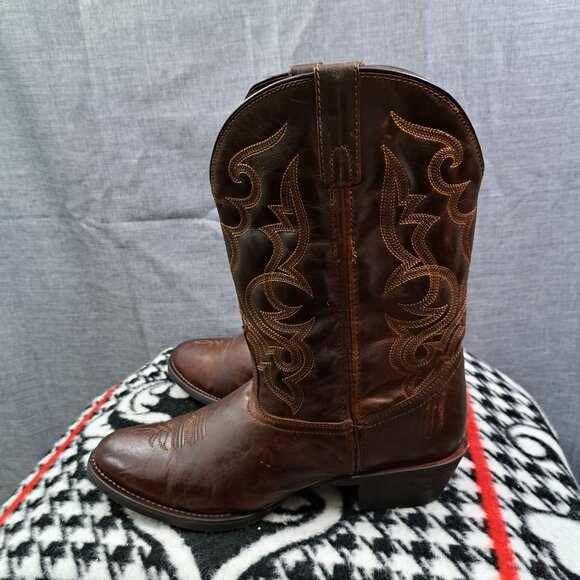 Laredo Shoes - Laredo Women's 11" Maddie R Toe Tan Leather Western Boots (51112), Size 12M